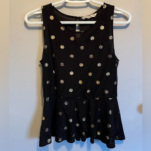 GUC Two black and gold sleeveless peplum tops - Picture 2 of 2